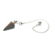 Tiger eye pendulum natural stone 3,5 cm + chain with ball 18 cm, stone of sun and earth, brings luck and wealth