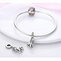Sterling silver 925 Lion, animal bracelet pendant