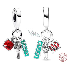 Charm Sterling silver 925 New York City Triple 3in1, travel bracelet pendant Charm Sterling silver 925 New York City Triple 3in1, travel bracelet pendant