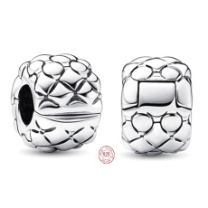 Charm Sterling silver 925 Studs stopper, clip bead on lucky bracelet