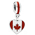Charm Sterling Silver 925 Canadian Heart Flag - I love Canada, travel bracelet charm