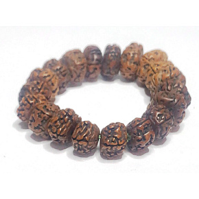 Rudraksha Bodhi Nerpal bracelet elastic natural seed bead 1 cm / 20 cm