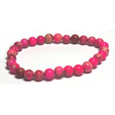 Jasper / Regalite Imperial sea sediment pink bracelet elastic mixed mineral, ball 6 mm / 16 - 17 cm