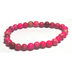 Jasper / Regalite Imperial sea sediment pink bracelet elastic mixed mineral, ball 6 mm / 16 - 17 cm