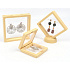 3D universal plastic frame with foil, wood colour 9 x 9 cm