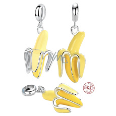 Charm Sterling silver 925 Banana, food and drink bracelet pendant Charm Sterling silver 925 Banana, food and drink bracelet pendant