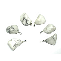 Magnesite / Howlite White Tumbler Pendant natural stone, 2,2-3 cm, 1 piece, cleansing stone
