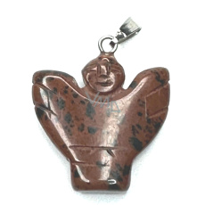 Obsidian Moka Angel, pendant natural stone hand cut 25 x 21 x 5 mm, stone of salvation Obsidian Moka Angel, pendant natural stone hand cut 25 x 21 x 5 mm, stone of salvation
