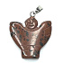 Obsidian Moka Angel, pendant natural stone hand cut 25 x 21 x 5 mm, stone of salvation