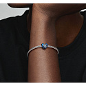 Charm Sterling silver 925 Revolving blue heart bead bracelet love
