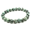 Emerald bracelet elastic natural stone, ball 8 mm / 16 - 17 cm, royal stone