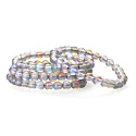 Opalite grey matt bracelet elastic, synthetic stone ball 6 mm / 16 cm, for children, wishing and hope stone