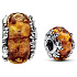 Charm Sterling silver 925 Disney lion king - orange Murano glass bead on bracelet film