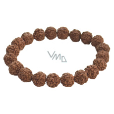 Rudraksha náramek elastický přírodní kámen 10 mm / 16 - 17 cm