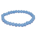 Jade Luminois Light Phosphorescent, blue glow in the dark, bracelet elastic natural stone, bead 6 mm / 16 - 17 cm