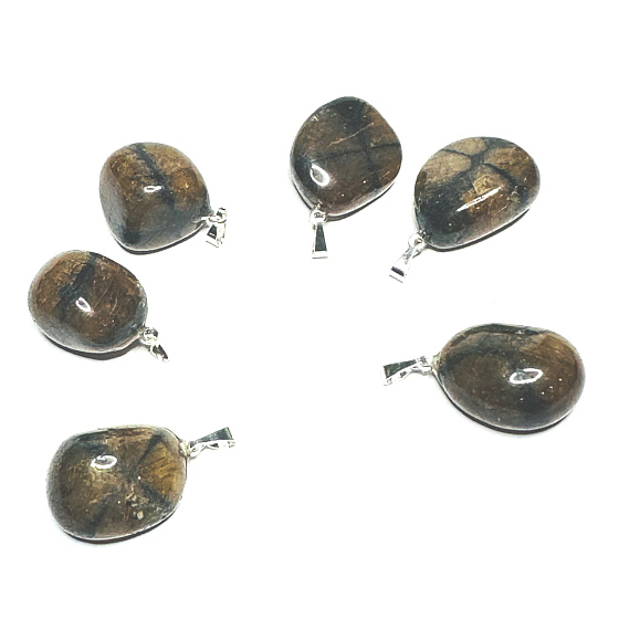 Chiastolite Trommel pendant natural stone, 2,2-3 cm, 1 piece, Seeing stone - helps to penetrate the secrets of the Universe