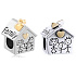 Charm Sterling Silver 925 House Where Love Lives, Mom, Dad, Child, Bead for Family Bracelet