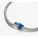 Charm Sterling silver 925 Metallic blue gecko changing color, bead on bracelet animal