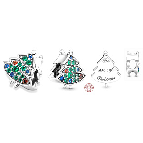 Charm Sterling silver 925 Christmas tree, Christmas charm, Christmas bracelet bead