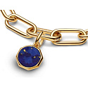 Charm Sterling Silver 925 Mini Locket Blue Imitation Lapis Lazuli, Bracelet Pendant Symbol