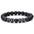 Lava and larvikite – bracelet made of natural stones 18.5 cm | Calm, intuition, vitality and new possibilities