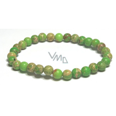 Jasper / Regalite Imperial sea sediment green bracelet elastic mixed mineral, ball 6 mm / 16 - 17 cm Jasper / Regalite Imperial sea sediment green bracelet elastic mixed mineral, ball 6 mm / 16 - 17 cm