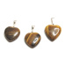 Tiger's Eye Heart Pendant natural stone 1,5 cm, 1 piece, stone of the sun and earth, brings luck and wealth
