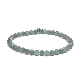 Emerald African bracelet elastic natural stone, ball 5 mm / 16 - 17 cm, royal stone