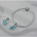 Sterling Silver 925 Luminous - Zodiac Sign Taurus, Bracelet Pendant