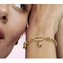 Charm Sterling Silver 925 Gold Tooth - Mini Medallion, Pendant Bracelet Interests