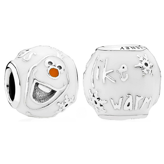 Charm Sterling silver 925 Disney Ice Kingdom Olaf, bead for bracelet