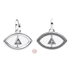 Charm Sterlingové stříbro 925 Mini medailon Amulet proti uhranutí symbol