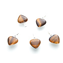 Tiger's Eye Heart Pendant natural stone 1,5 cm, 1 piece, stone of the sun and earth, brings luck and wealth