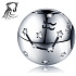 Aquarius sign of the zodiac, pendant for bracelet silver + cubic zirconia, ball 9 mm 1 piece