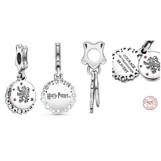 Sterling silver 925 Harry Potter - Gryffindor + cubic zirconia, 2in1 bracelet pendant