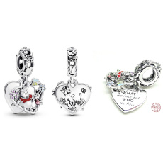 Sterling silver 925 Disney Winnie the Pooh and Piglet - It's not what we have, but who we have, 2in1 heart pendant for bracelet Sterling silver 925 Disney Winnie the Pooh and Piglet - It's not what we have, but who we have, 2in1 heart pendant for bracelet