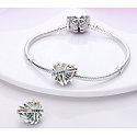 Sterling silver 925 Wrapped heart bead on bracelet love