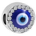 Charm Sterling silver 925 Greek blue eye, protective amulet, bead on bracelet symbol