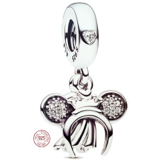 Charm Sterling silver 925 Disney 2in1 Minnie Mouse headband and ring, movie bracelet pendant