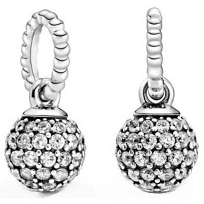 Charm Sterling silver 925 Peacock ball, pendant on bracelet symbol