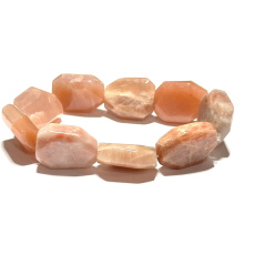 Polished sunstone, cut bracelet approximately 2 cm / 16 - 17 cm, hides the power of the Sun and fire