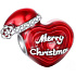 Charm Vánoční srdce - Merry Christmas s čepičkou, korálek na náramek vánoce