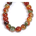 Agate peacock bracelet elastic natural stone, ball 8 mm / 16 - 17 cm