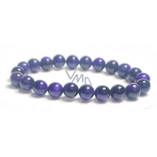 Tiger eye purple bracelet elastic natural stone, ball 8 mm / 16-17 cm, stone of the sun and earth, brings luck and wealth Tiger eye purple bracelet elastic natural stone, ball 8 mm / 16-17 cm, stone of the sun and earth, brings luck and wealth