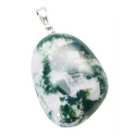 Agate tree Trommel pendant natural stone, 2,2-3 cm, 1 piece