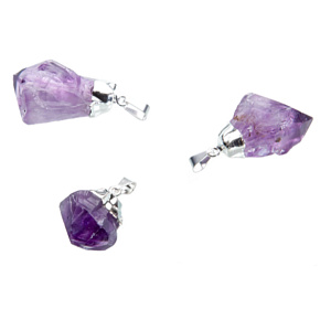 Amethyst in metal pendant natural stone approx. 2,5 - 3 cm, stone of kings and bishops 1 piece Amethyst in metal pendant natural stone approx. 2,5 - 3 cm, stone of kings and bishops 1 piece
