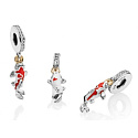Sterling silver 925 Fish for luck, animal bracelet pendant