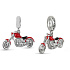 Charm Sterling silver 925 Motorbike red, travel bracelet pendant