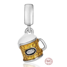 Charm Sterling silver 925 Beer, food and drink bracelet pendant