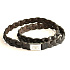Tom Tailor leather braided wrap bracelet with steel magnetic clasp 60 cm